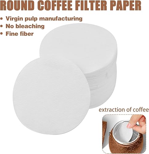 Miniatura 4 de 200 piezas de papel de filtro de café redondo, filtros de café desechables de 2.205 in, filtro de cafetera Moka para máquina de espresso,