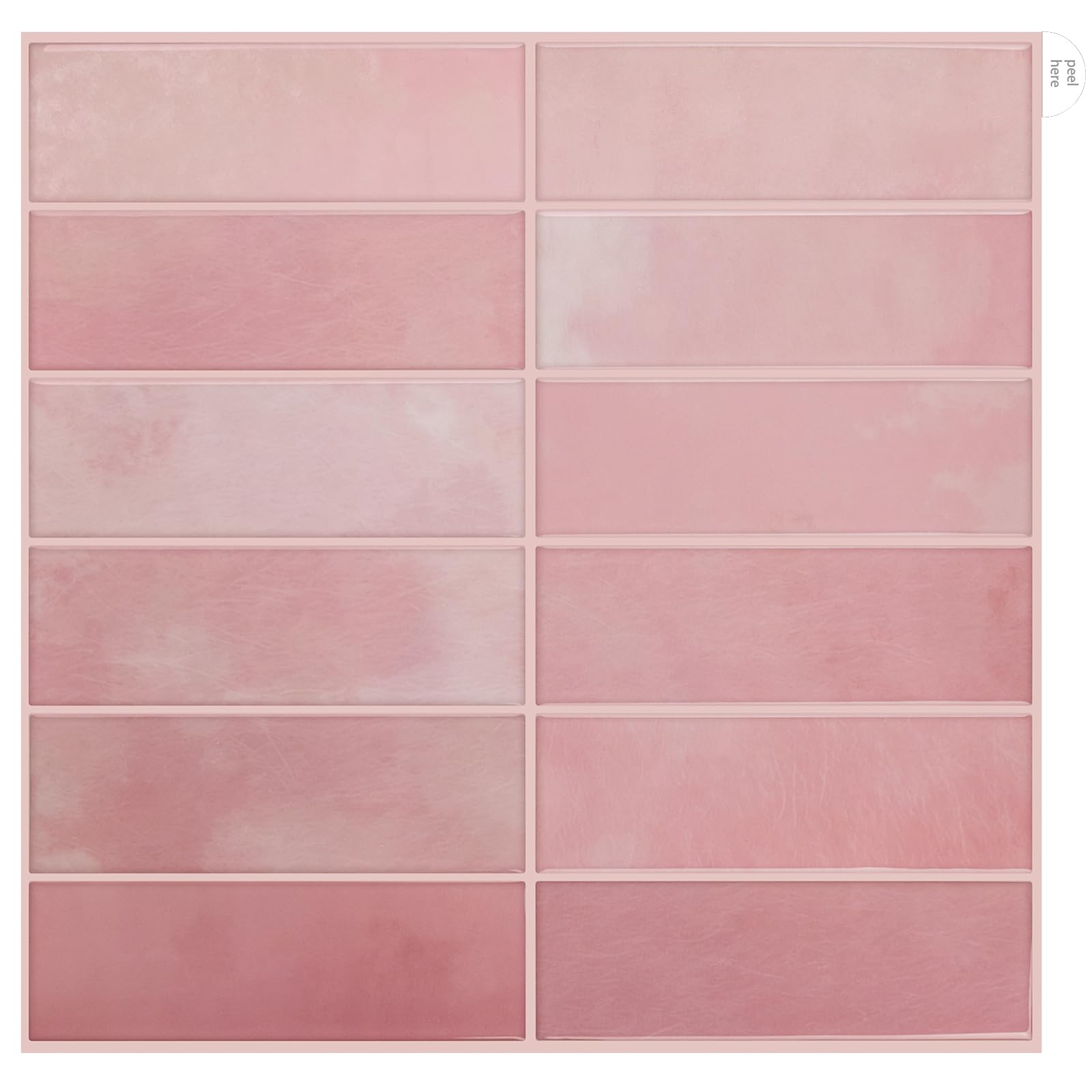 HomeUp India Stick Tiles Peel and Stick Backsplash of 12" X 12" - 3D Adhesive Peel and Stick Wall Tile for Kitchen, Bathroom, Living Room etc. (05, Blush Petal)-picture-14