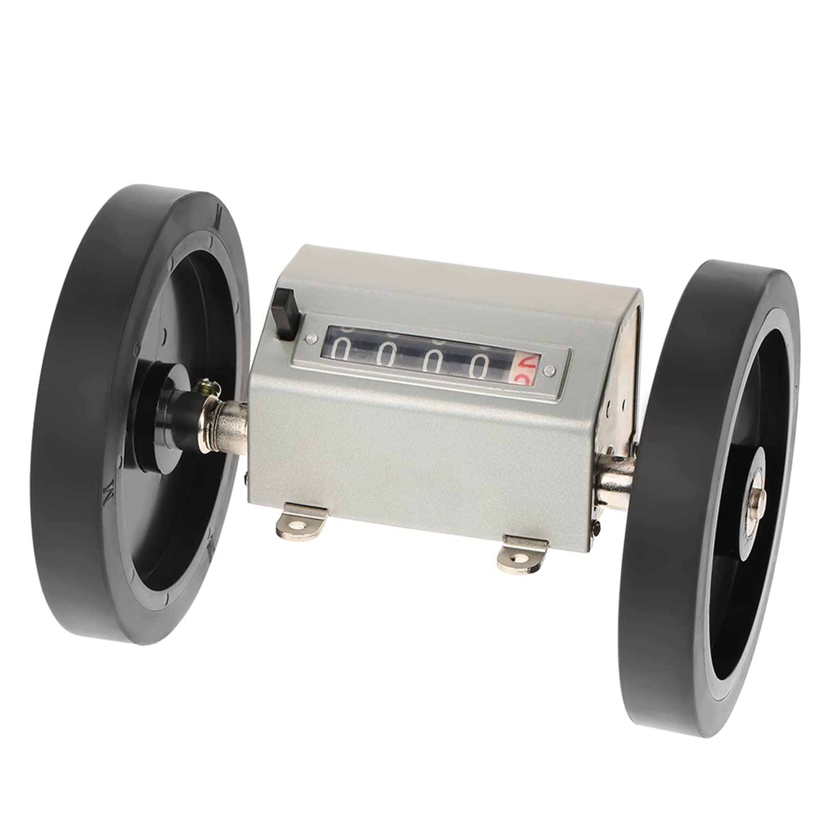 Compteur de Mesure Mètres Corde Câble Longueur Compteur Métal 1Pc Roue Roulante 5 Chiffres 0 9999.9 Longueur Compteur Vitesse Maximale 350 Tr/min Gris Réinitialiser