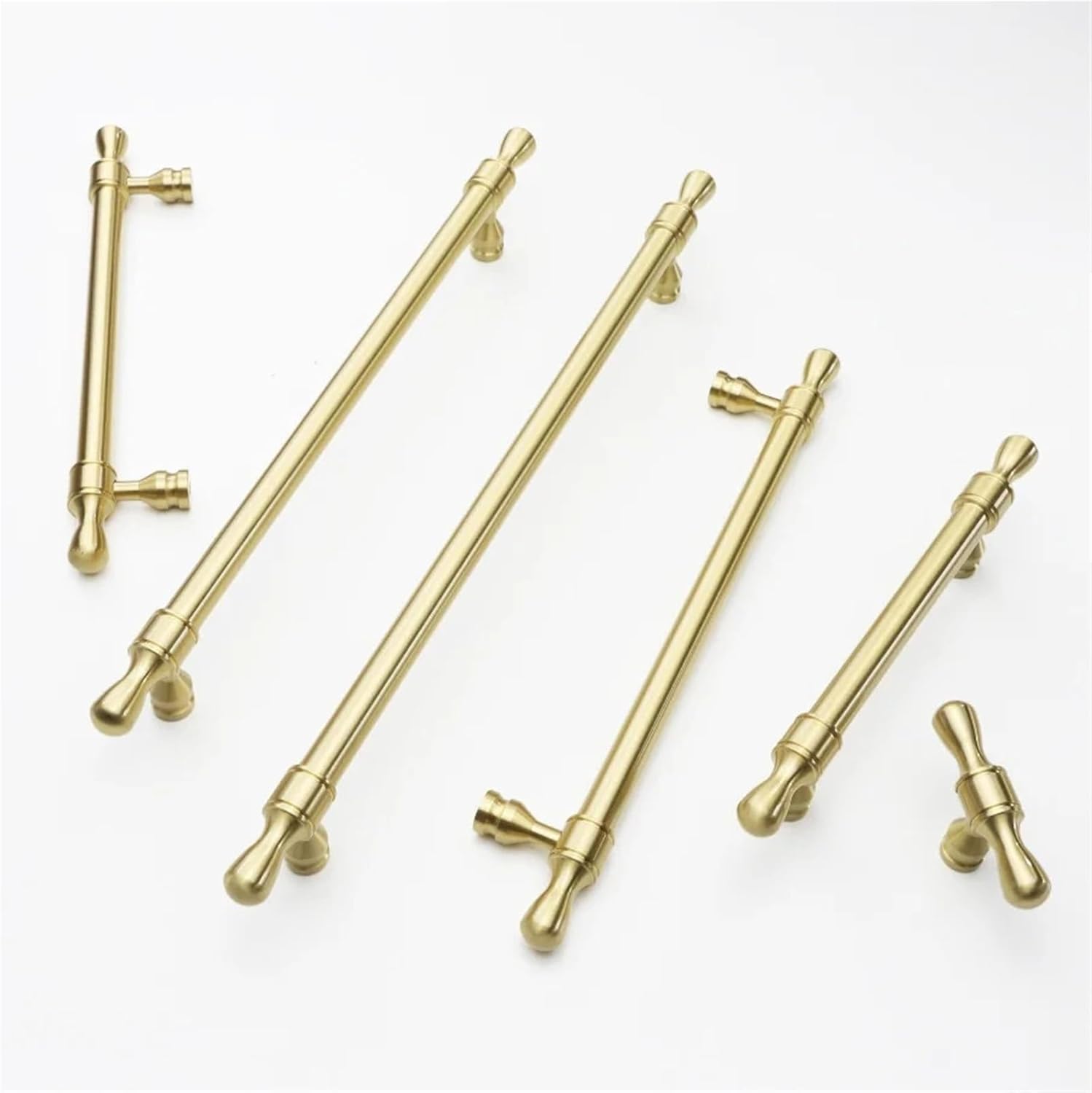 Solid Brass Furniture Drawer T Shaped Copper Wardrobe Handle Cabinet Hardware 1Pcs(Brass)