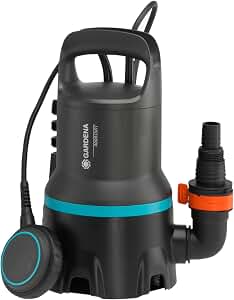 Gardena Bomba sumergible de aguas residuales 9000: bomba sum. caudal 9000 l/h, automática, int. flotación func. continuo, partículas suciedad hasta 25 mm, sistema acoplamiento rápido, 300 W (9040-20)
