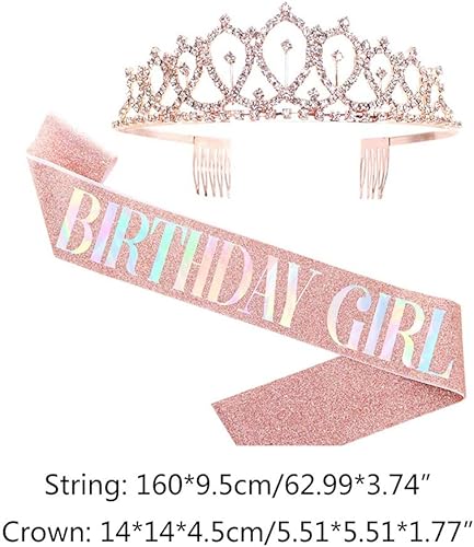 Miniatura 2 de CIEHER - Coronas de cumpleaños para mujer, banda de reina de cumpleaños y tiara de diamantes de imitación, corona de cumpleaños, banda de cumpleaños