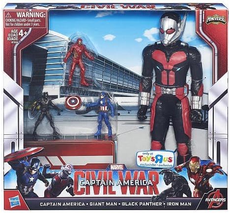 Captain America Civil War Miniverse Captain America, Giant Man, Black Panther & Iron Man Exclusive Action Figure 4-Pack