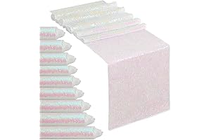 White Iridescent Sequin Table Runner 10 Packs