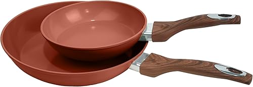 Phantom Chef Juego de sartenes de 8 y 11 pulgadas  Juego de sartenes antiadherentes de aluminio puro con revestimiento de cerámica fácil de limpiar