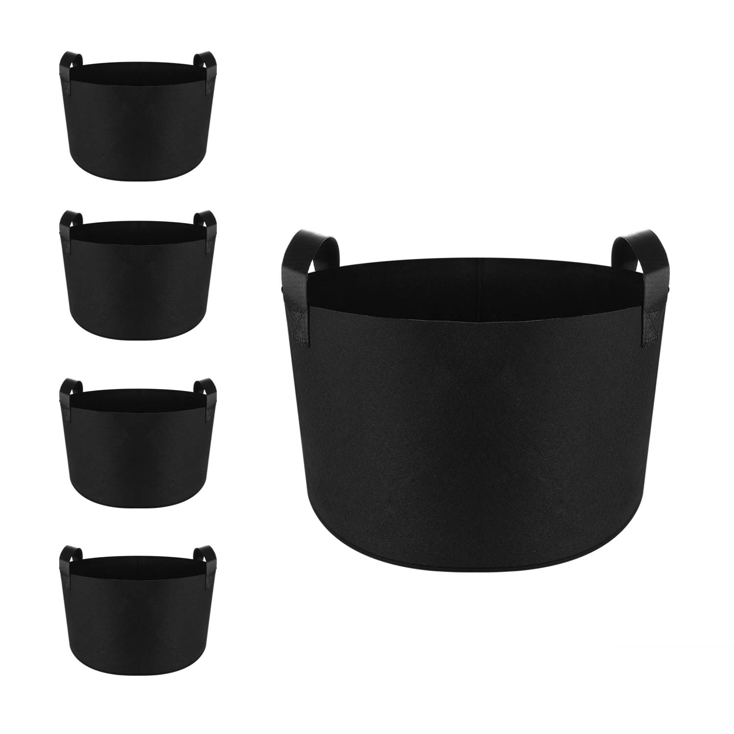 Gardrich 5 Packs 20 Gallon Plant Grow Fabric Bag Vegetable Container Growing Box with Handles Vegetable Planting Bag
