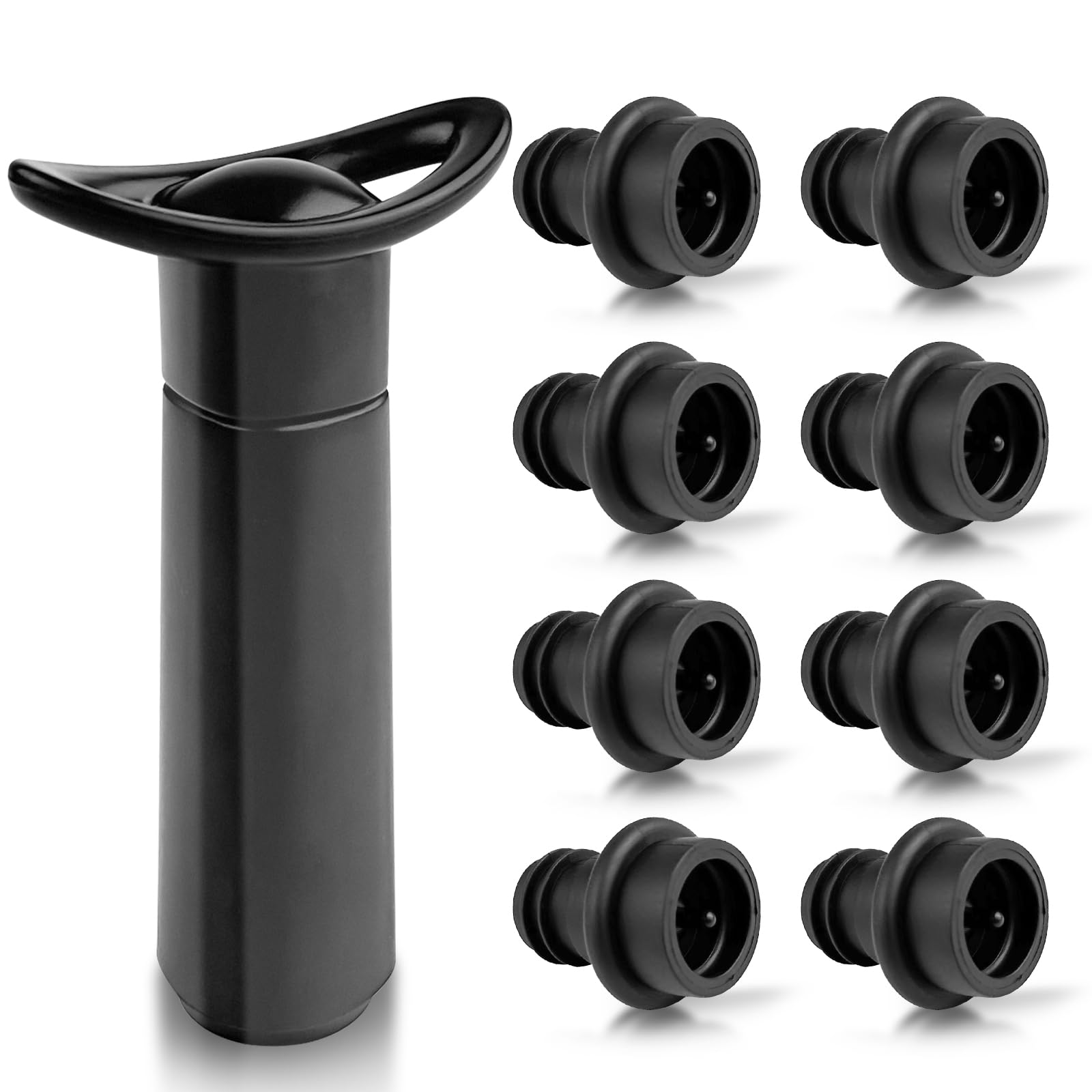 Pompa Sottovuoto Per Vino Con 8 Tappi In Silicone – Sigilla E Conserva Il Vino, Rallenta Ossidazione, Portatile, Per Bottiglie Di Vino, Succhi E Olio