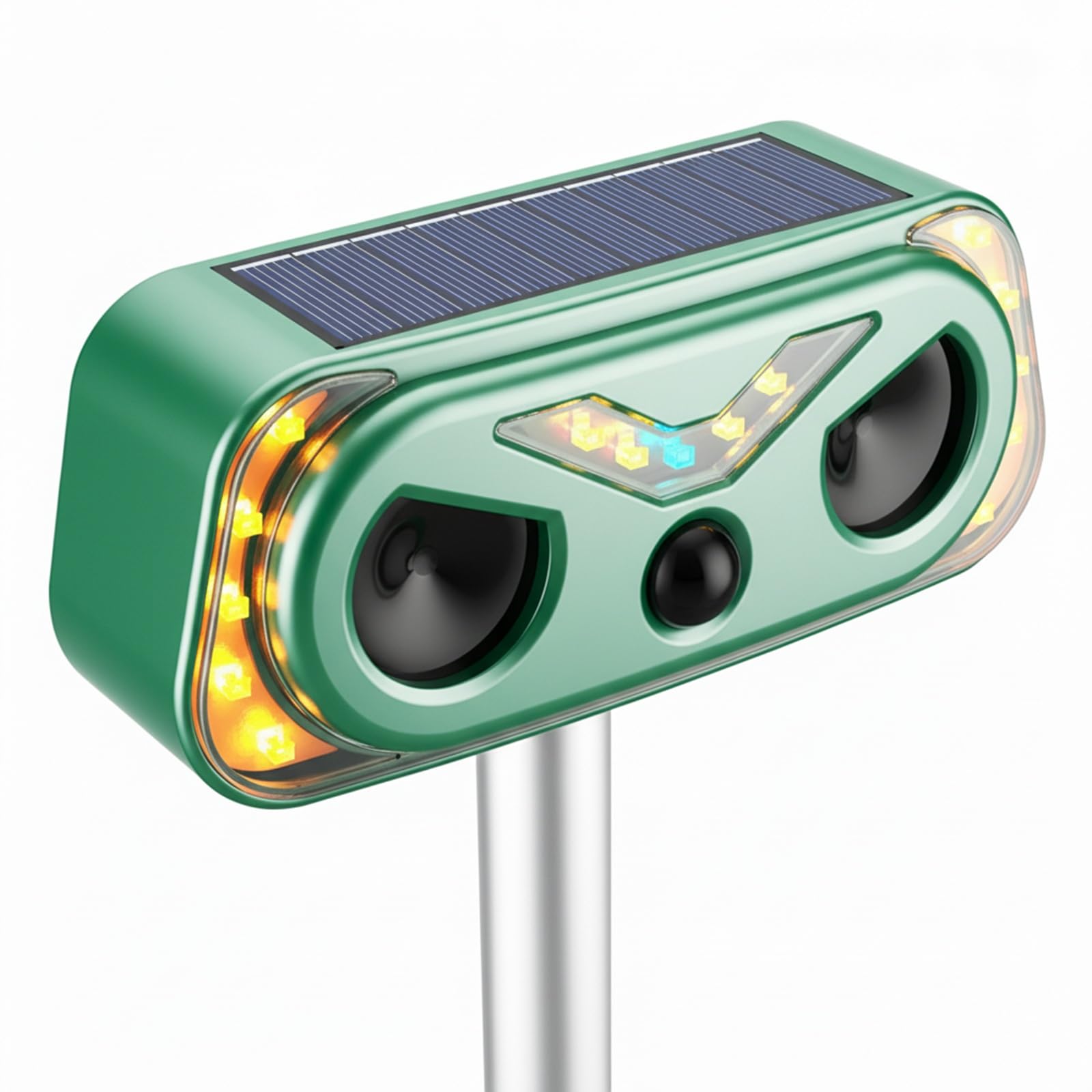 2026 Upgraded Solar Ultrasonic Animal Repellent Outdoor, Cat Repellent Outdoor with Motion Detection, Rabbit for Yard Garden Farm,Rabbit,Squirrel,Deer,Raccoon,Skunk,Rodent Animal Repeller,1pack,Green