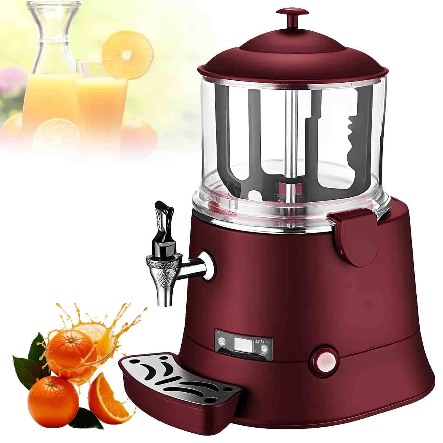 UORDBY Multifunctional Electric Hot Chocolate Machine, 5L/10L Capacity Dispenser with Stirring Function, Hot Beverage Warmer for Chocolate Coffee Milk Tea, Suitable Red-5L