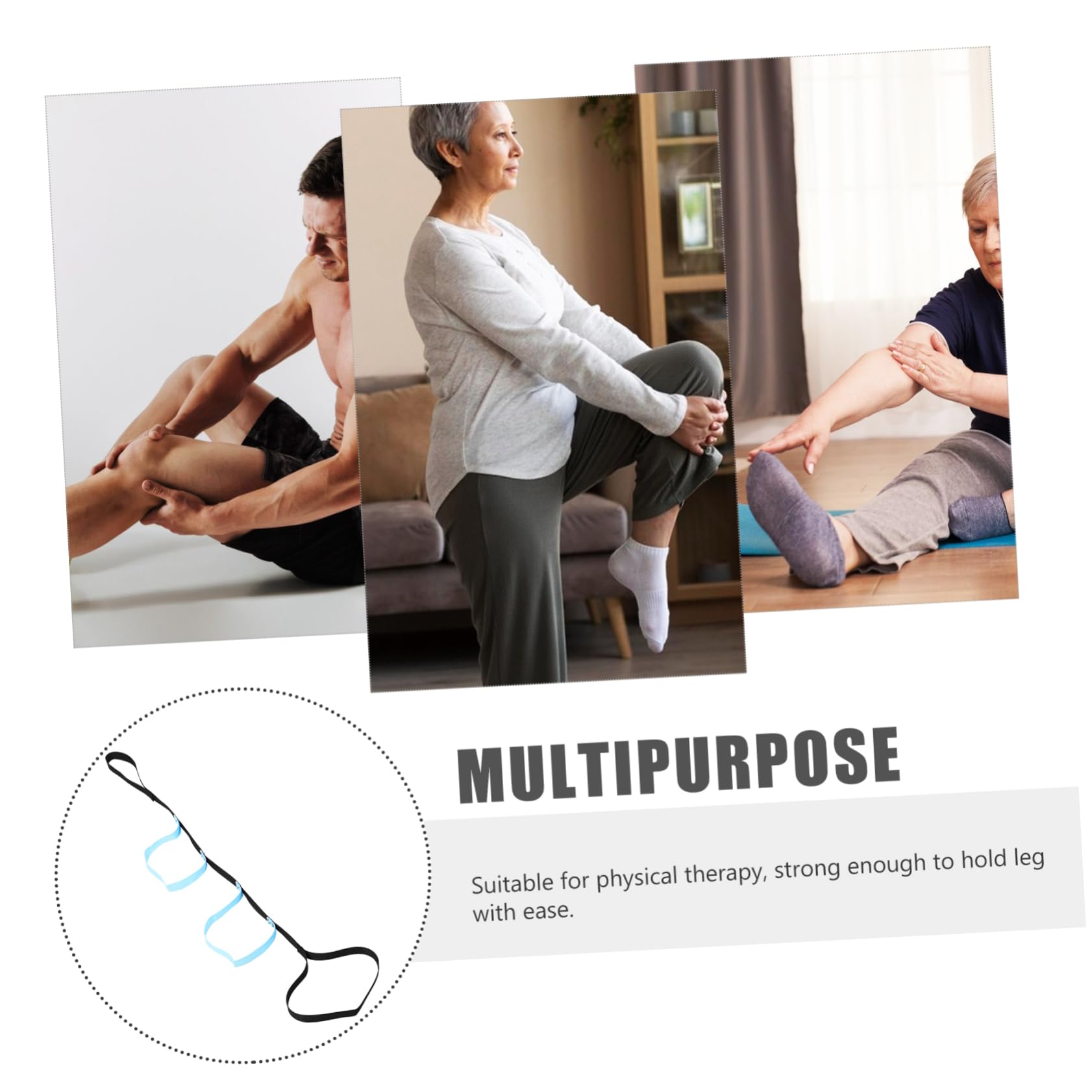 CALLARON Leg Lifting Belt Disabled Leg Lifter Physical Foot Strengthener Exerciser Leg Lifting for Disabled People Hand Grip Therapy Grip Strengthener Grips After Elderly Black