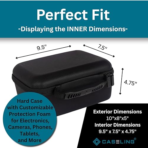 Miniatura 8 de Funda protectora rígida con espuma personalizable, funda rígida ligera de 7.5 pulgadas para electrónica, cámaras, tabletas, teléfono y más, 7.5 x