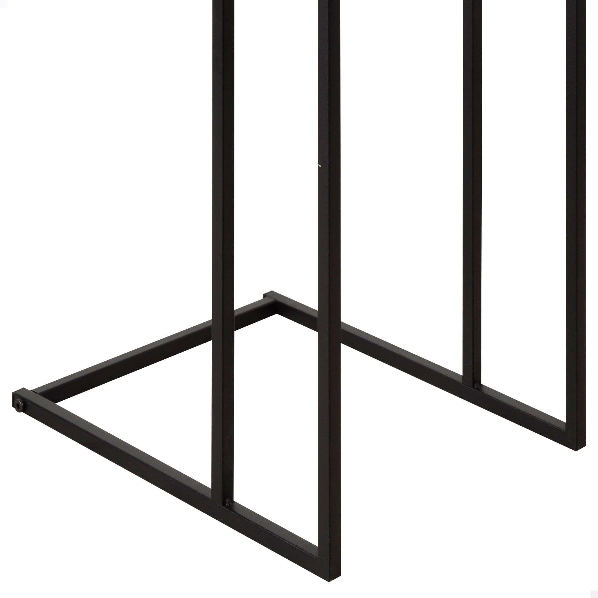 AKTIVE Tavolino Max Home, 40x30x59 cm, Portata massima 5 kg, Forma a C, Tavoli in vetro, Struttura in metallo nero, Decorativo, Soggiorno, Camera da letto, Moderno (18502)