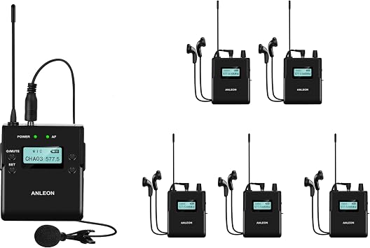 ANLEON MTG-400 Wireless Tour Guide نظام تفسير اللغة Crystal Clear Audio Wireless Lavalier Lapel Microphone System 5