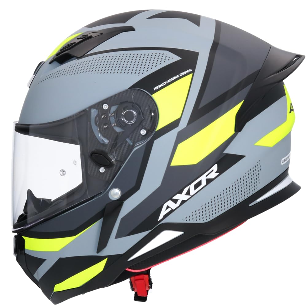 Shiro Helmets Casco Integral Modelo Hunter Negro Mate Amarillo Flúor Cornet Totalmente Homologado (L 59/60)