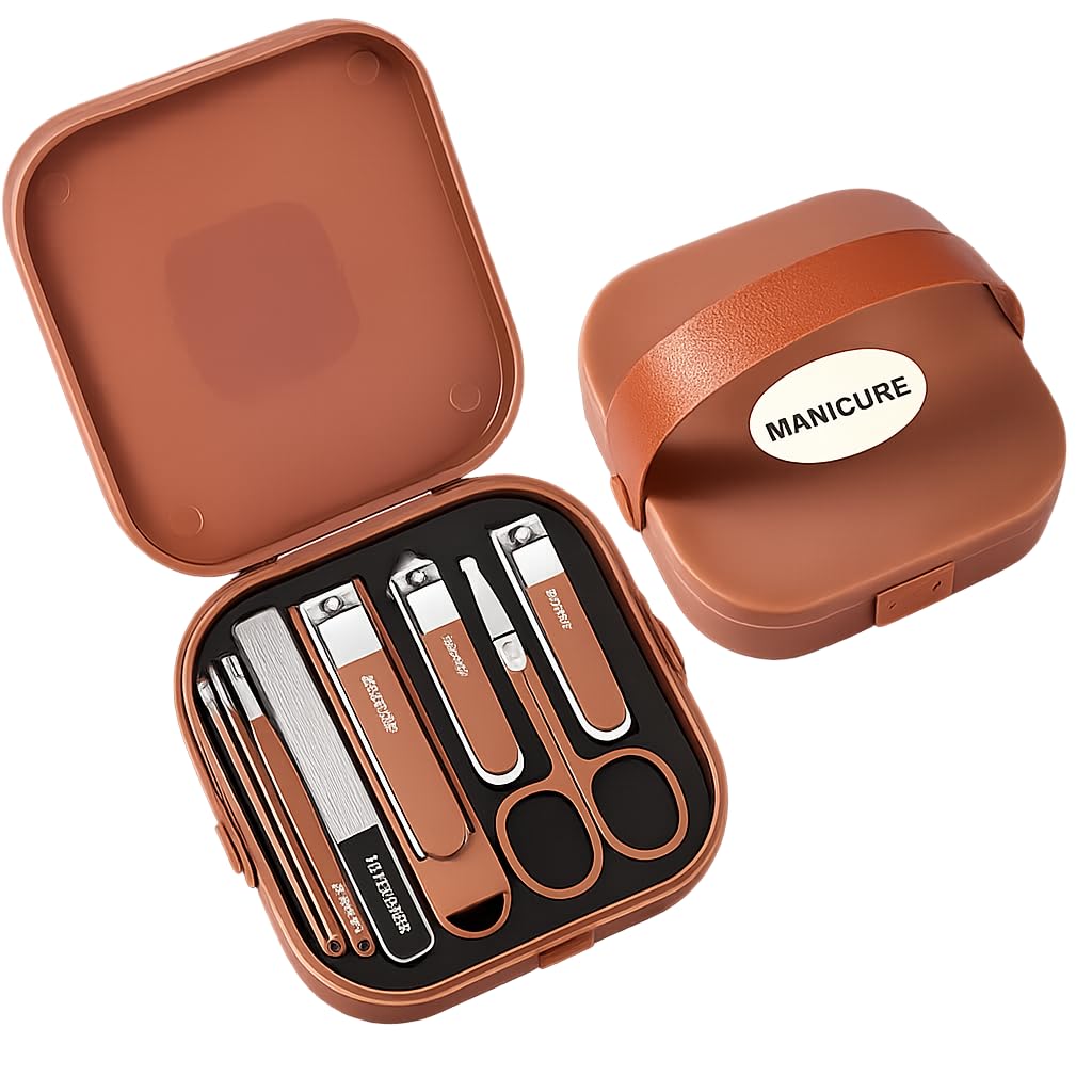 UCRAVO 8-in-1 Portable Nail Clipper Set,Professional Manicure Pedicure Kit for Men & Women,Nail Grooming Tools, File, Tweezers, Ear Pick, Rust-Resistant Durable Personal Care Kit for Home & Travel-image-47