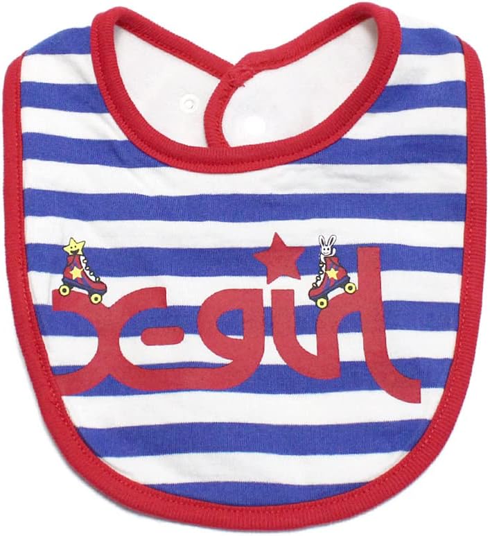 Amazon Co Jp X Girl Stages Mills Logo Border Bib Blue 51 F Baby Baby