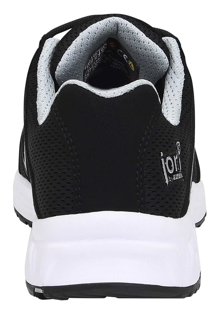 JORI Sicherheitsschuhe jo_Speedy Black-Silver Low ESD S1PS, Damen und Herren, Textil, Kunststoffkappe (Leichter als Stahlkappe), leicht, sportlich 40, Schwarz-Silber