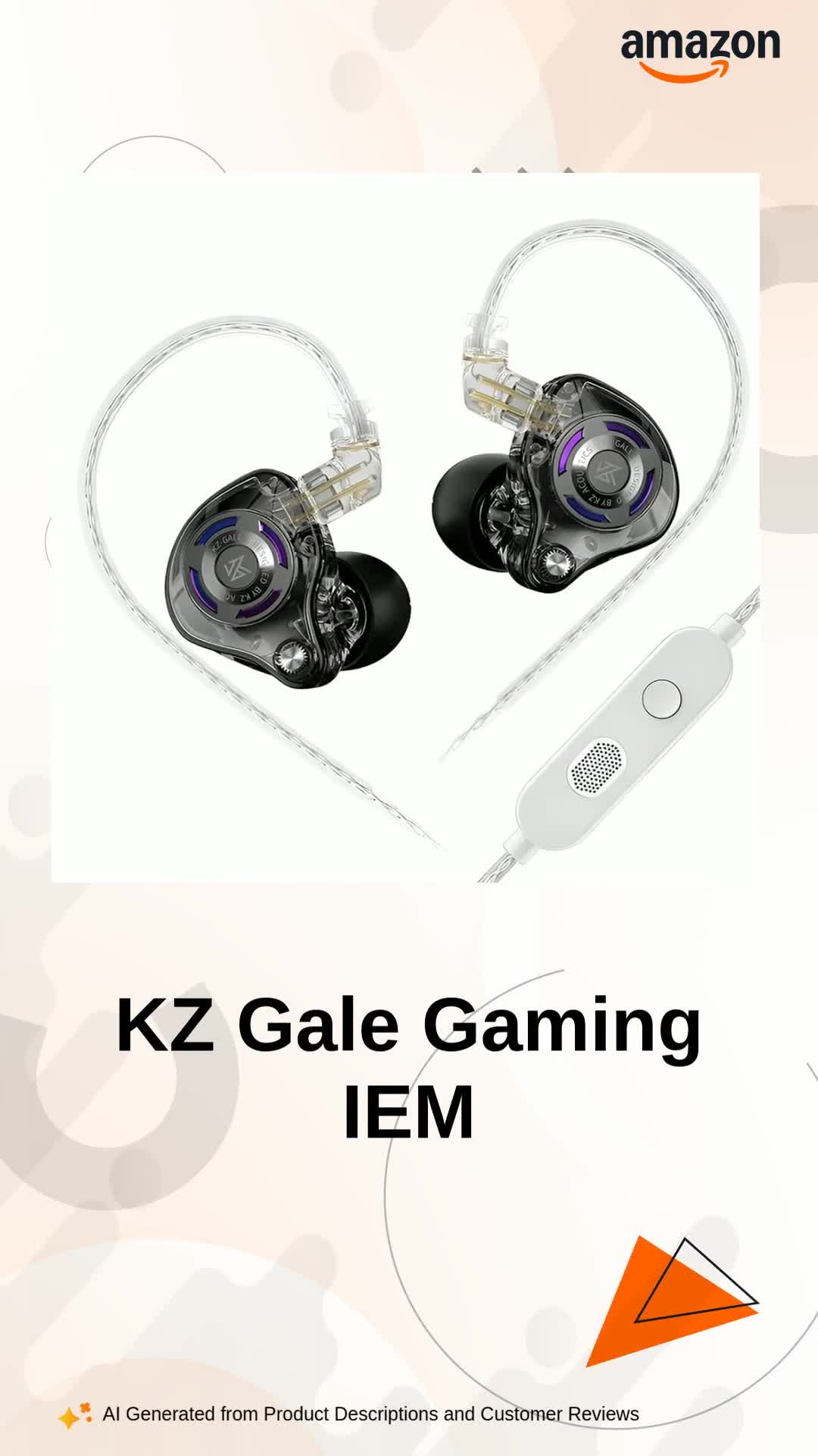 KZ Gale Gaming IEM Wired in-Ear Monitor Earphones, Super Linear