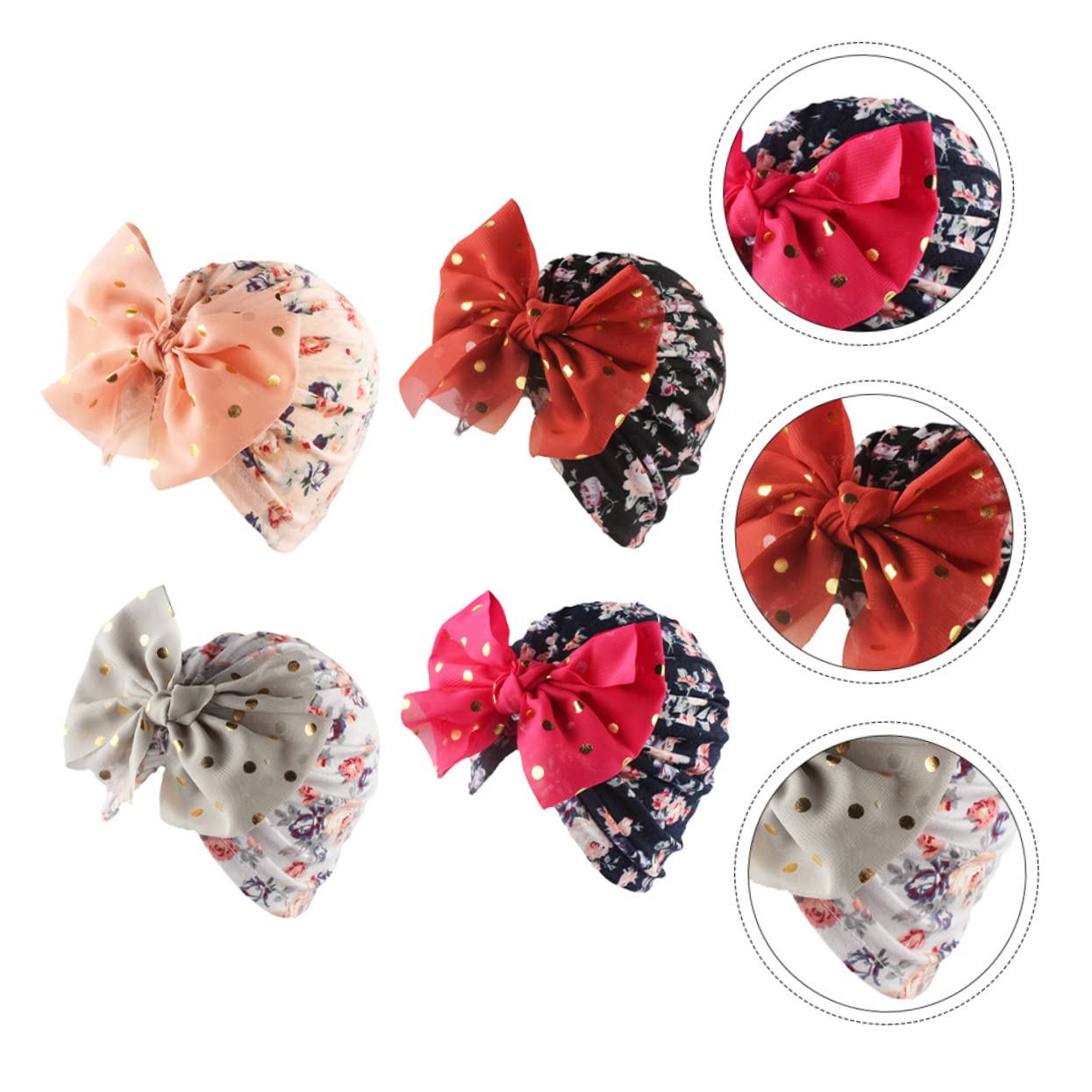 Healvian Cappello A Turbante Cappelli da Ragazza Cofano Avvolgere Neonato Bonnet per Cappello di Protezione Chic per Il Cappello Infantile Cotone Poliestere