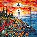 Stained Glass Lighthouse Puzzles for Adults 1000 Piece, Mosaic Beach Puzzle Hard, Impossible Difficult Challenging Puzzles, Lighthouse Scenic Jigsaw Puzzles
