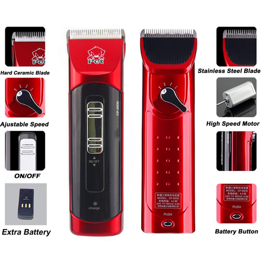 Tondeuses électriques de toilettage pour Animaux, Trousse de toilettage pour Chien Professionnelle, Tondeuse Rechargeable sans Fil et à Faible Bruit pour Chien, 4 Vitesses