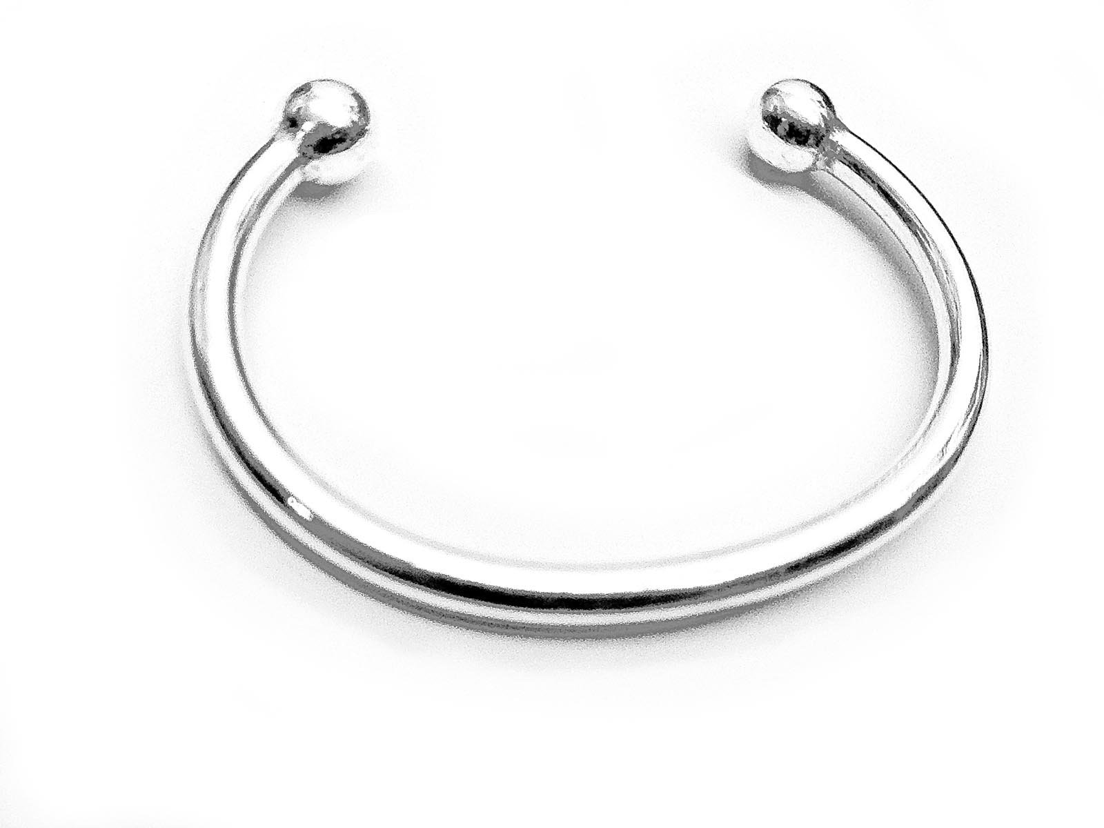 HANDMADE BOY OR GIRL BABY TORQUE BANGLE - BRITISH MADE - SOLID STERLING SILVER