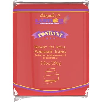 Dekozauber24 Premium Fondant Red 250g Gluten Free for Cakes Cakes and Figures Red Rolling Fondant for Edible Cake Decorating Soft and Flexible Edible