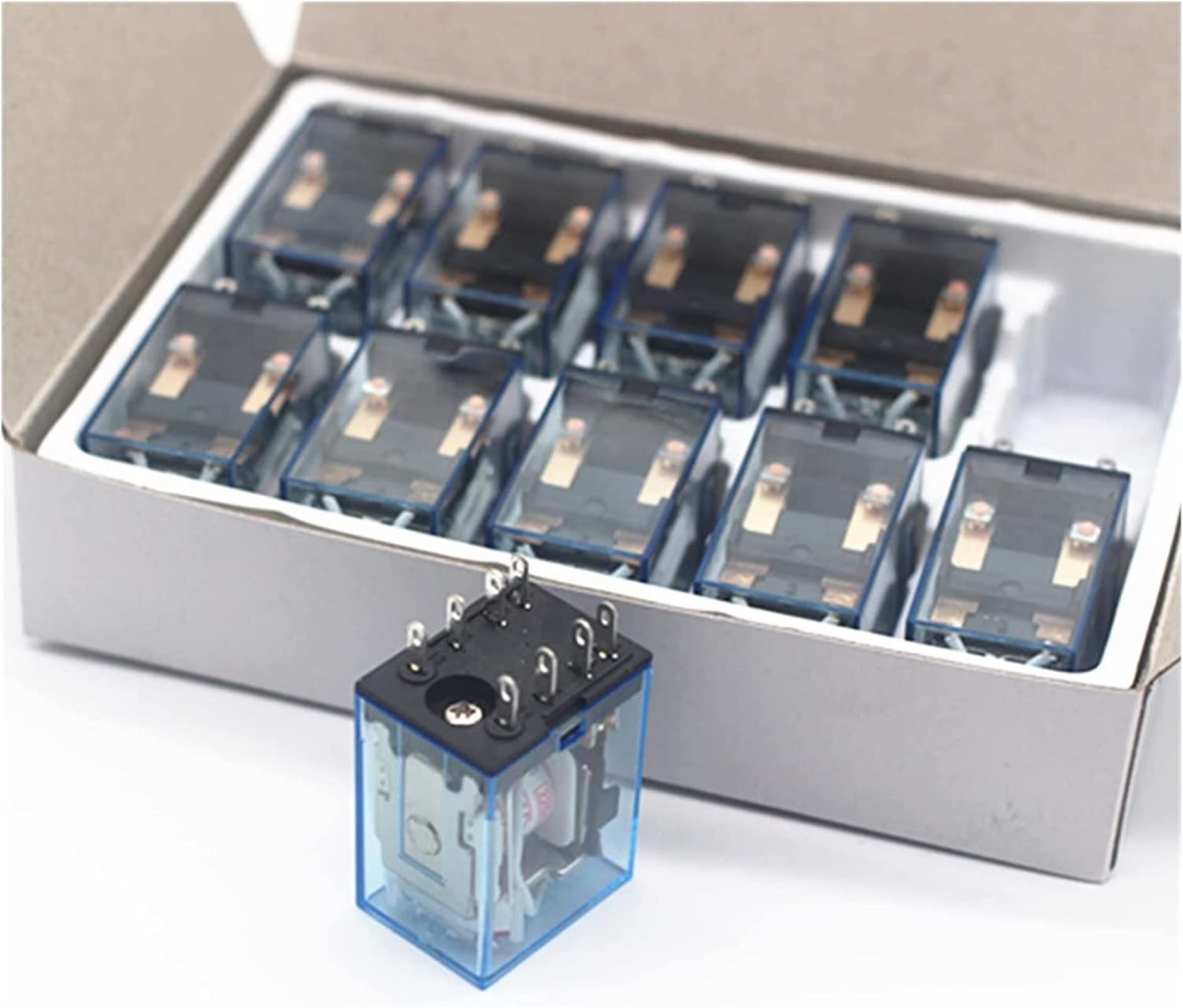 AQHYEBNSR Relay 10Pcs MY2P HH52P MY2NJ Coil General DPDT Micro Mini Electromagnetic Switch with LED AC 110V 220V DC12V 24V 380V(DC12V)