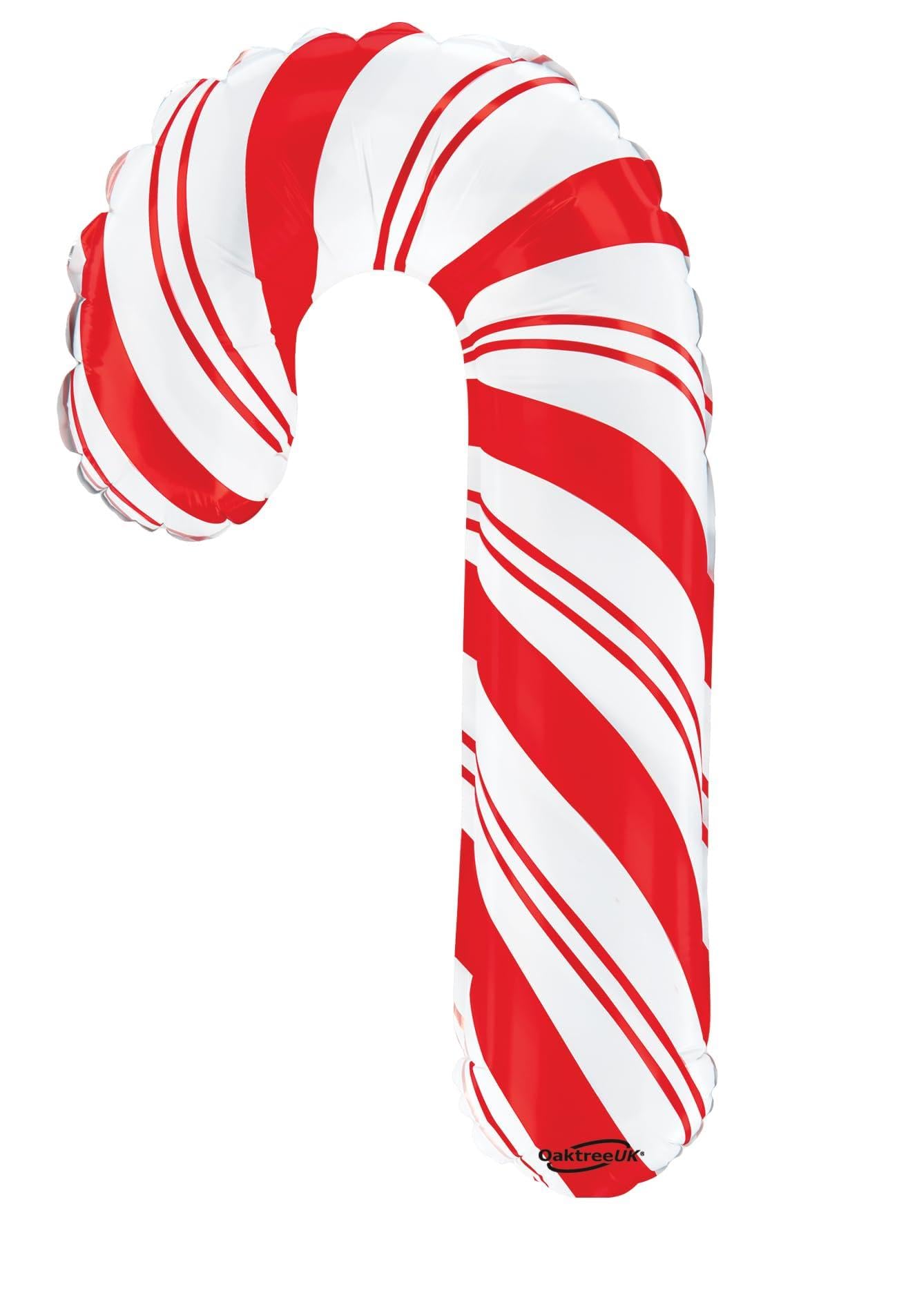 Oaktree Mini Shape 10"/25.4cm Red White Candy Cane Metallic (For Air) Packaged