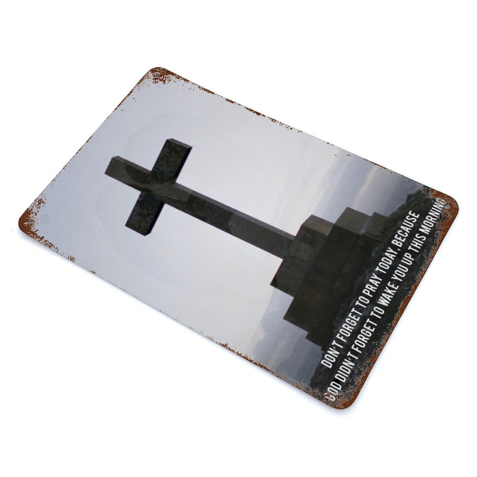 Distressed Metal Wall Sign with Jesus Poster Quotes 2 Design 11.8"x7.9", for Shed, Workshop And Garage Wall Decor, Decorative Metal Wall Art