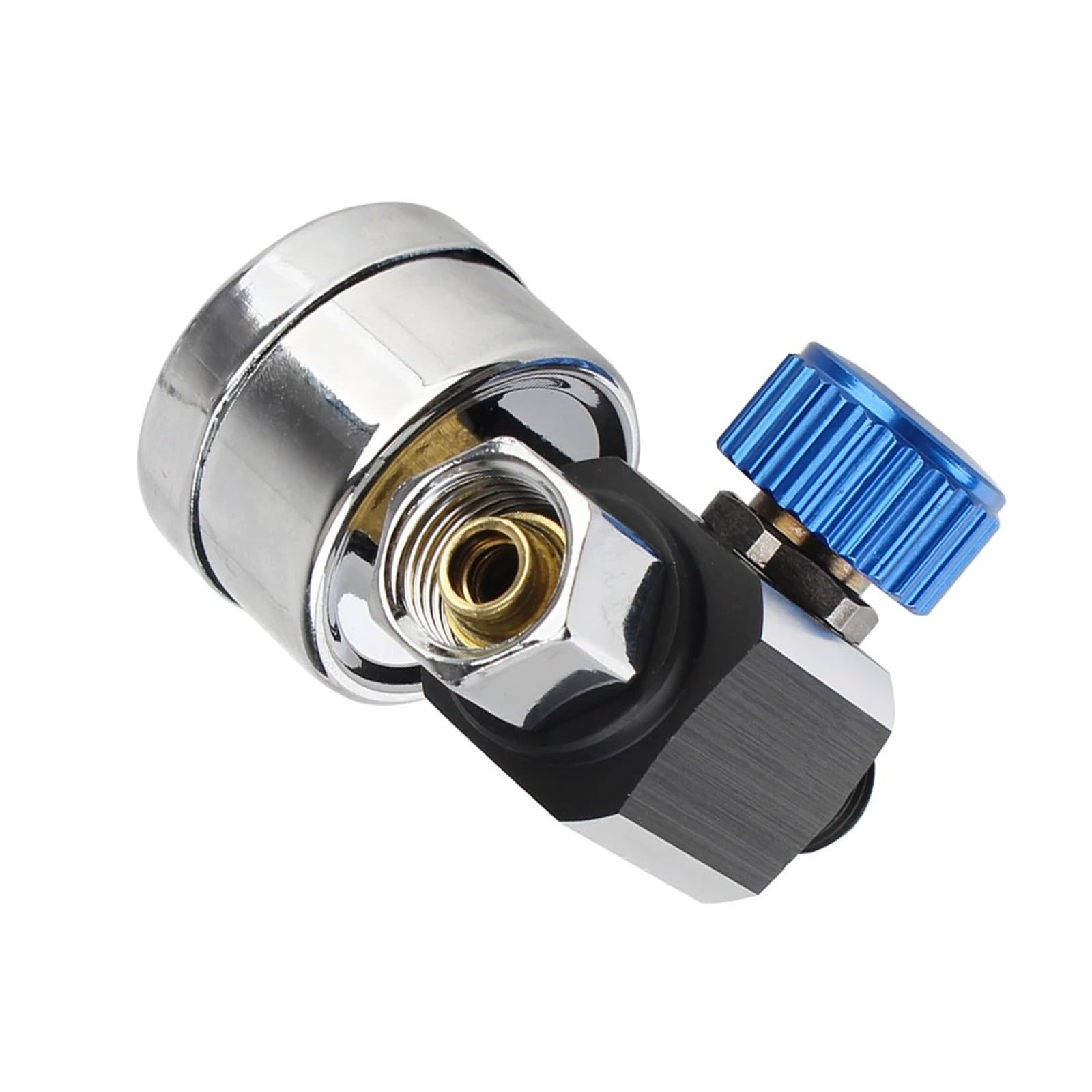 Regolazione pneumatica della pressione Regolatore di pressione dell'aria 4 * 4 * 9CM con manopola regolazione del blocco quadrante in vetro integrato(Blue)
