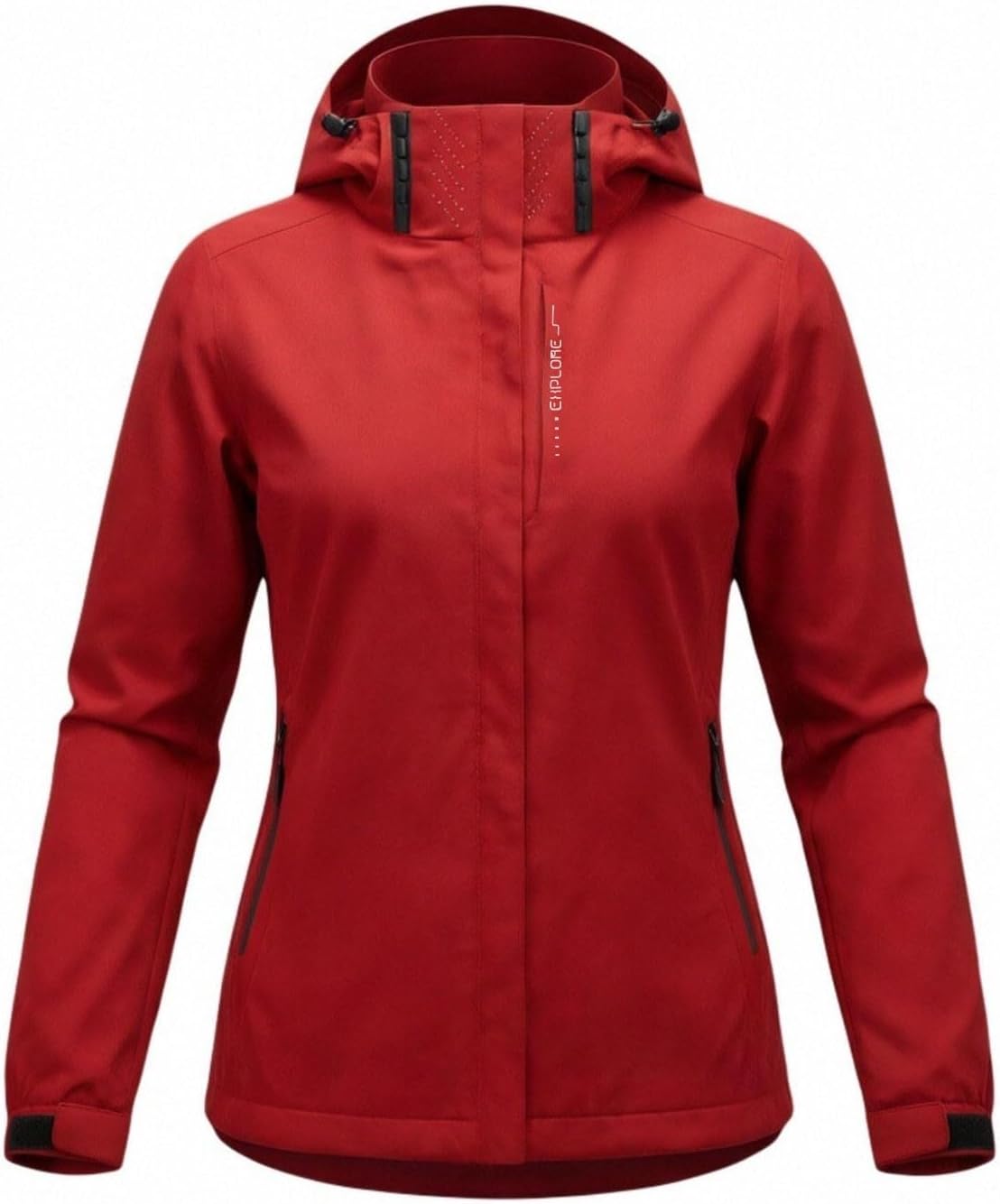 Womens Casual Rain Jiackets Lightweight Full Zip Athletic Jacket | Track Jacket Waterproof Hooded Raincoat Windbreaker Rain Coats with Pockets For Travel Outdoor Cycling Biker Hiking