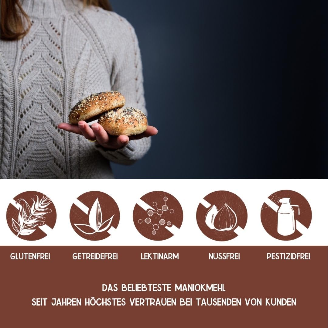 Ruut Maniokmehl / 100% Natürlich/Paleo/Vegan/Glutenfreies Mehl / 1000 g/Nussfrei Backen/Gesundes Brot Backen/Getreidefrei/Autoimmun Ernährung (AIP) / low-FODMAP/Ohne Zusätze