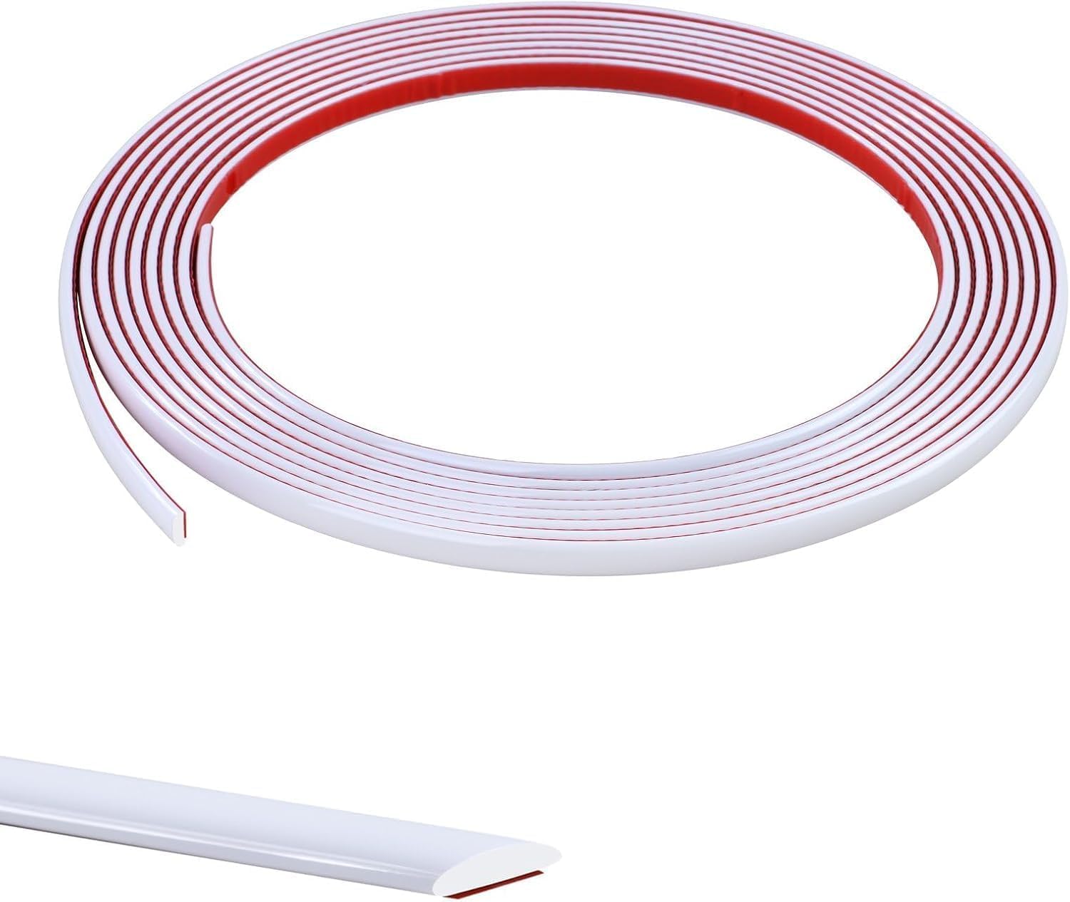 Zayejod 20M White Flexible Moulding Trim,Self-Adhesive Decorative Edging Strip for Tile,Wall,Mirror, Ceiling,Floor,Panel,Cabinet,Peel and Stick PVC Mirrior Frame Trim,12MM