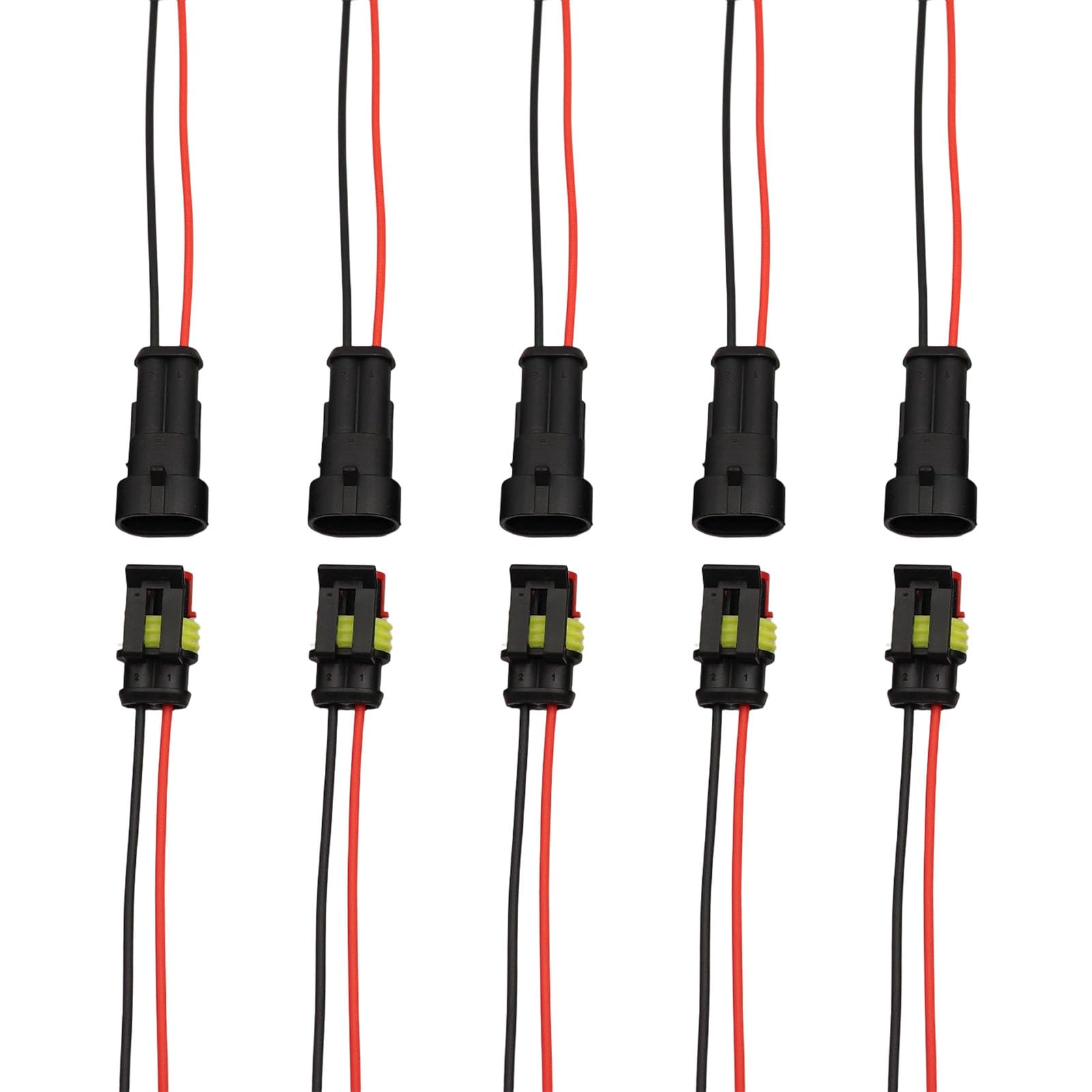 Linvimia Men's 2P 5-Piece Automotive Connector Set, Fe Plugs With Wires For Quick Vehicle Quick Disconnect Wire Connector