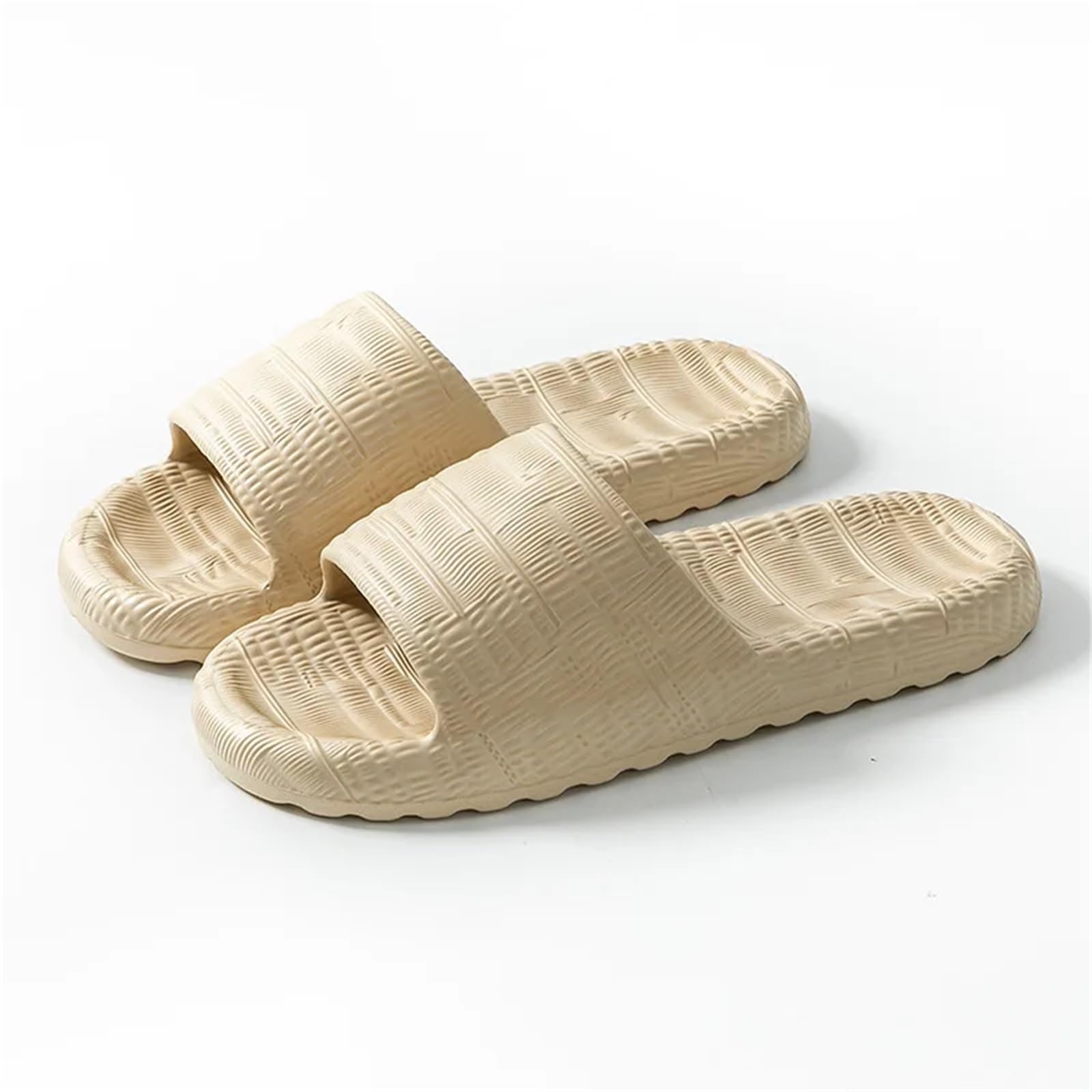 ERHTGUO EVA Platform Flip Flops, Thick Sole Beach Slides For Outdoor Wear, Non-Slip Comfortable Indoor/Outdoor Sandals(Khaki,42-43)