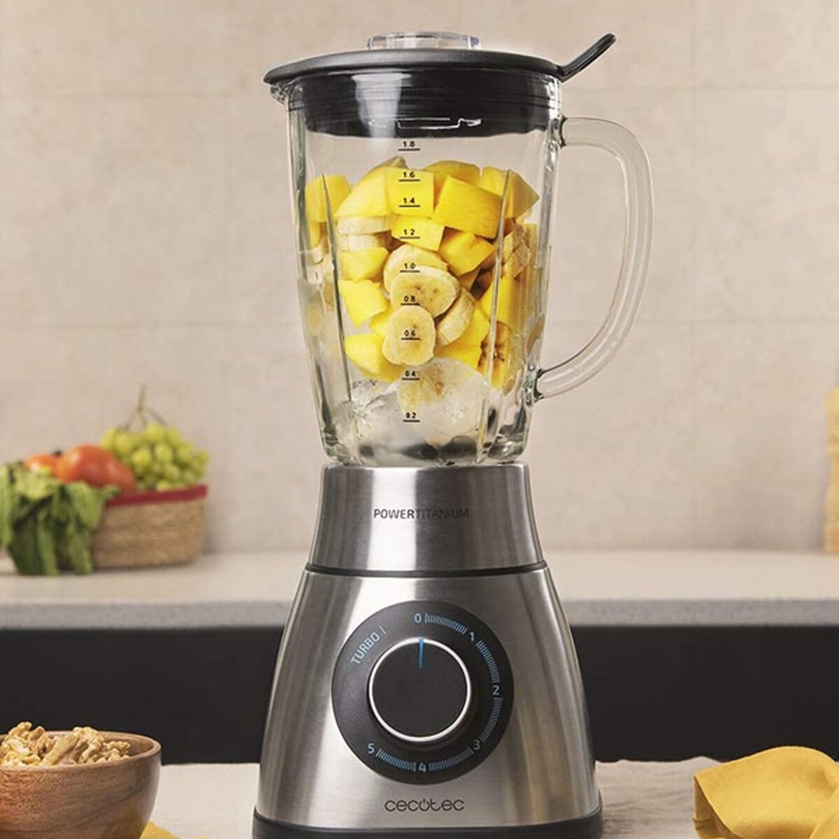 Cecotec 4140 - Batidora de vaso Power Black Titanium 1300 PerfectMix