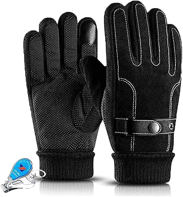 WITERY Men Thermal Gloves Touch Screen Gloves Windproof Gloves Cold Proof Mittens for Men Hiking, Cycling, Skating, Motorcycling and Working