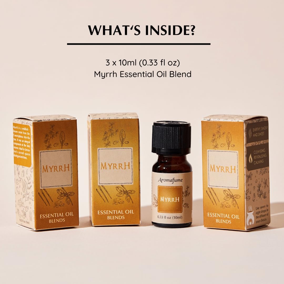 Pure Resin Mirra Essential Oil Diffuser Blend 30ml by Aromafume | Commiphora Myrrha Extract | Native to East Africa | Clears Negativity & stimulates a Spiritual Connection | Charged with Pure Resins - Image 2