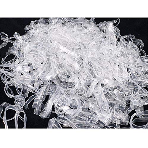 MEETWIN Mini Clear Rubber Bands, 500 pcs Soft Transparent Elastic Bands, Premium Small Tiny Rubber Bands for Baby Girls, Hair Braiding and Wedding Hairstyle (Clear)