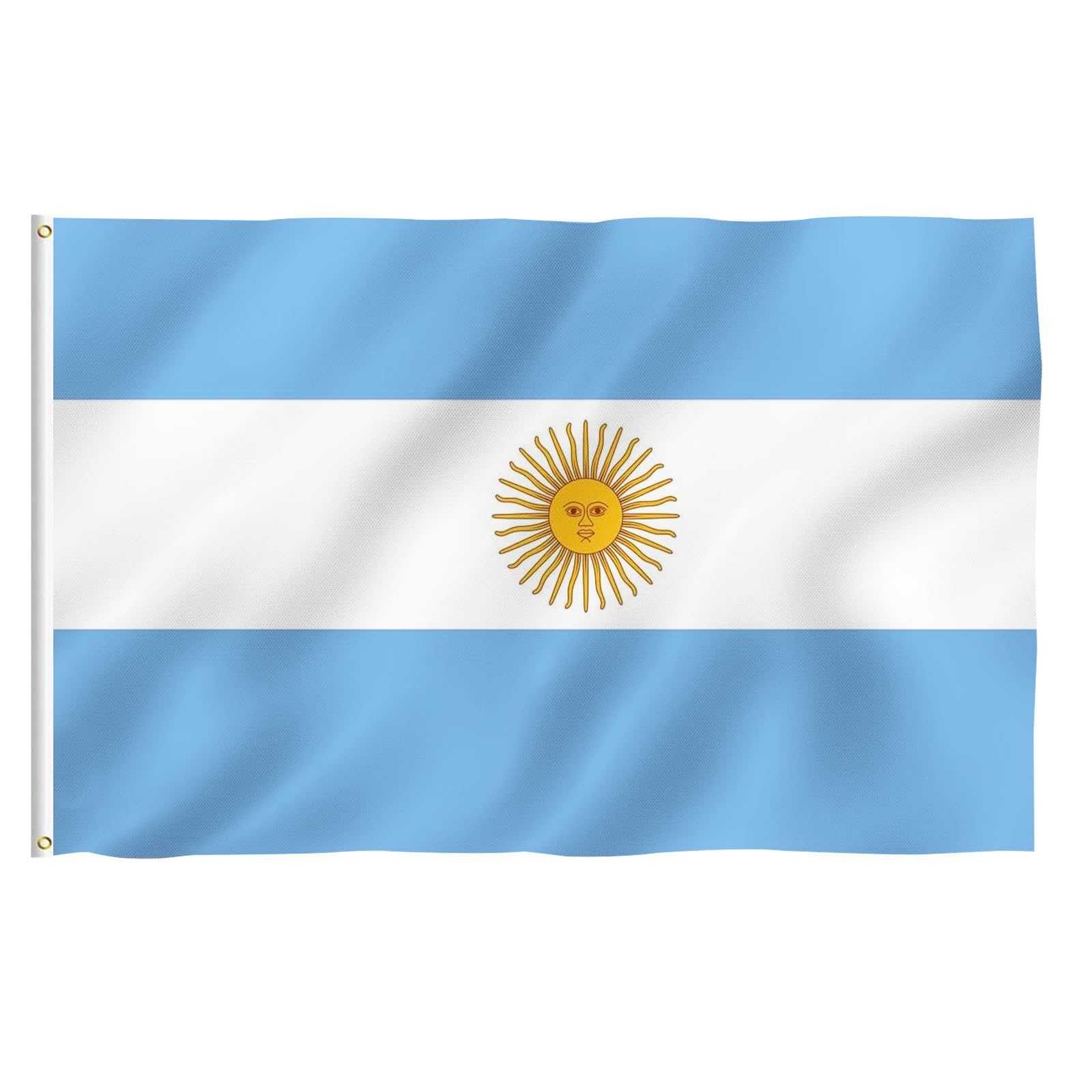 5ftx3ft Argentina Flag with Eyelets for Fifa World Cup Football 2026 Decorations, Large Double Side Argentinian Flag for Eurovision Euro Football Garden Street Indoor Outdoor Argentina Party Supplies — image 1