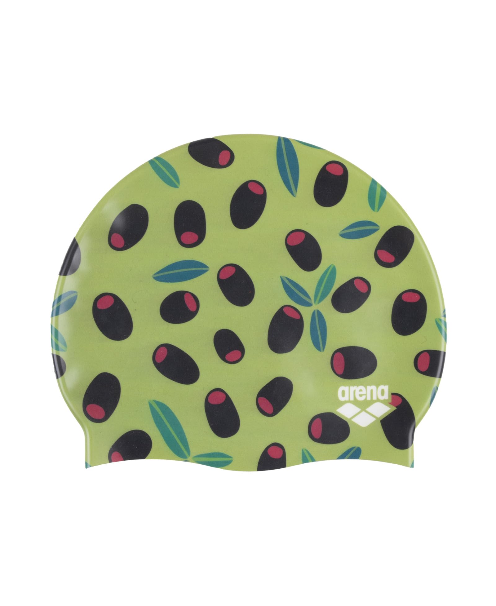 Arena HD Unisex Elastic Silicone Swim Cap for Adults, Training Water Sports Fitness Swimming Gear, Chlorine Protection Pool Hat for Frequent Use, Olives, One Size