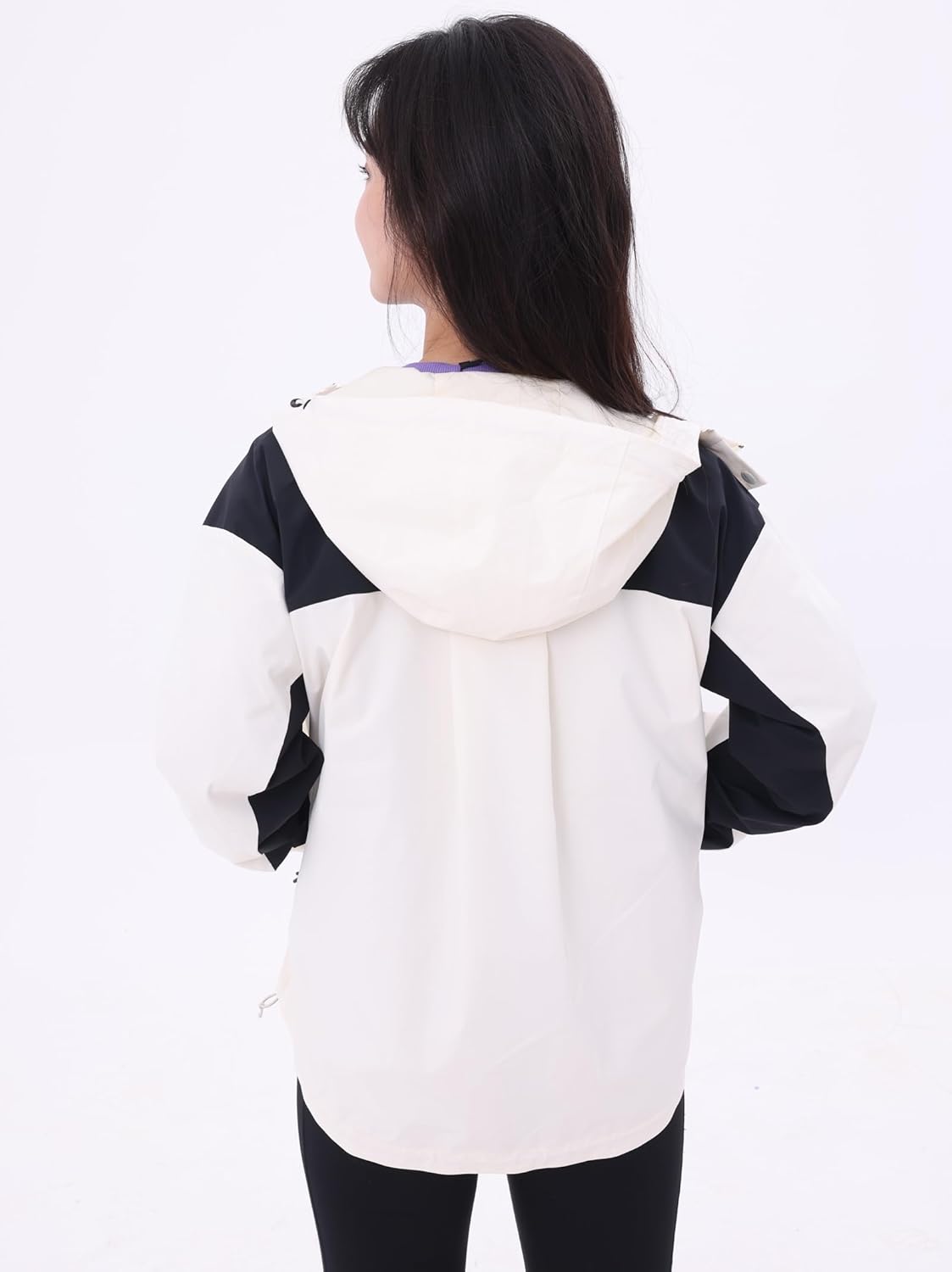 Women's Outdoor Waterproof Windproof Hooded Jacket, windbreaker with Mountain Logo