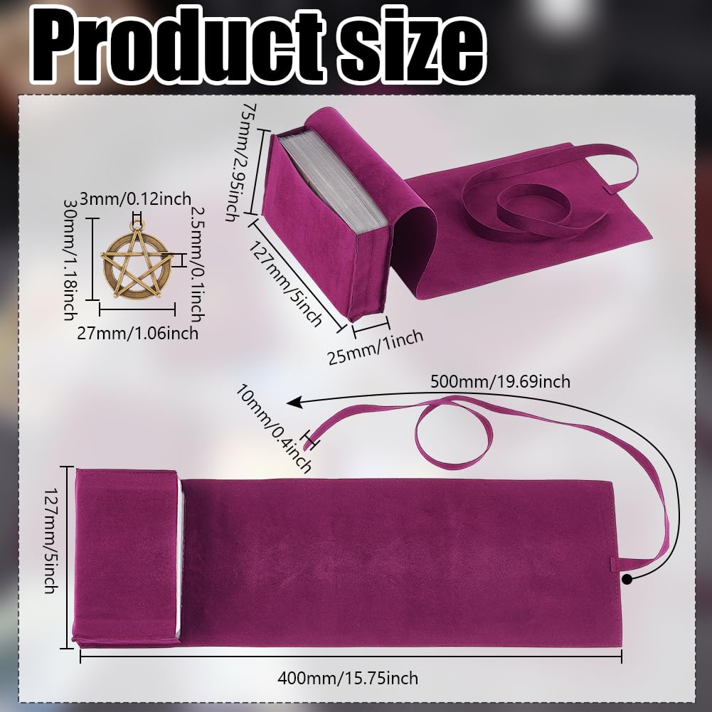 DELORIGIN 4Pcs Velvet Tarot Bags with 4 Tibetan Style Alloy Pendants,Tarot Rune Cube Wrap Pouches Tarot Cards Storage Cloth Holder Jewellery Bag for Tarot Oracle Decks Tarot Card Holder (Purple) - Image 2