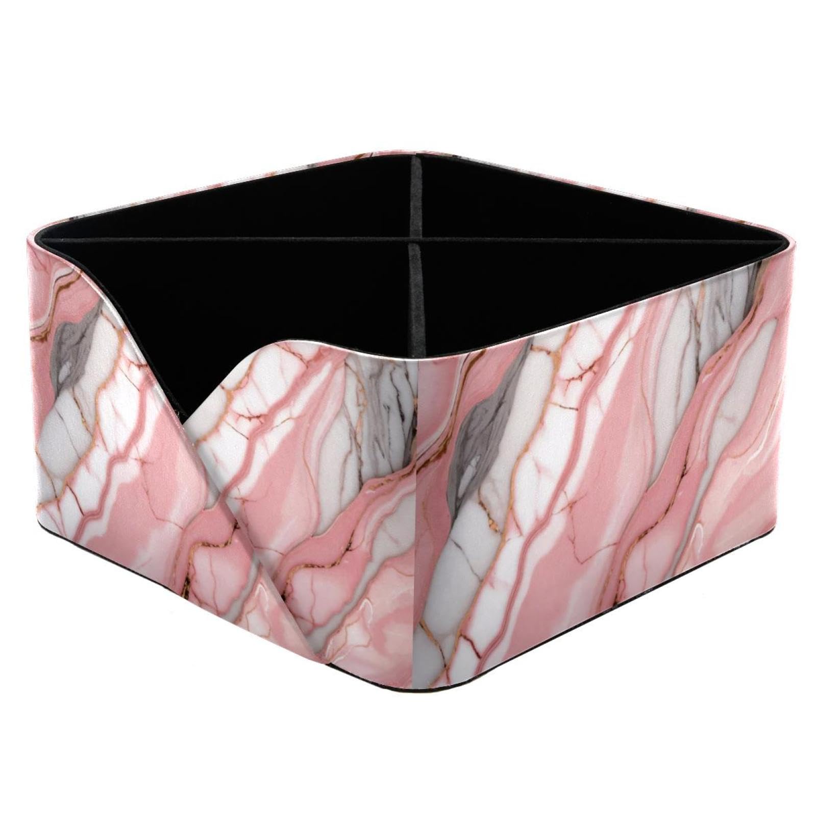 Organiseur de bureau marbre rose, idée cadeau boîte de rangement femmes et filles
