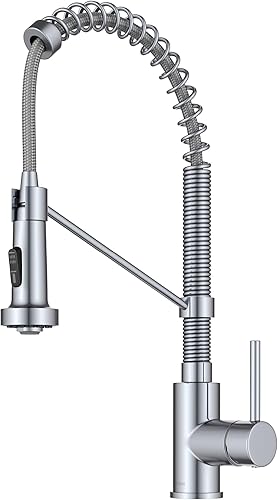 Kraus Bolden - Grifo de cocina de estilo comercial de 2 funciones con mango individual extraíble en cromo, KPF-1610CH (Paquete de 1)