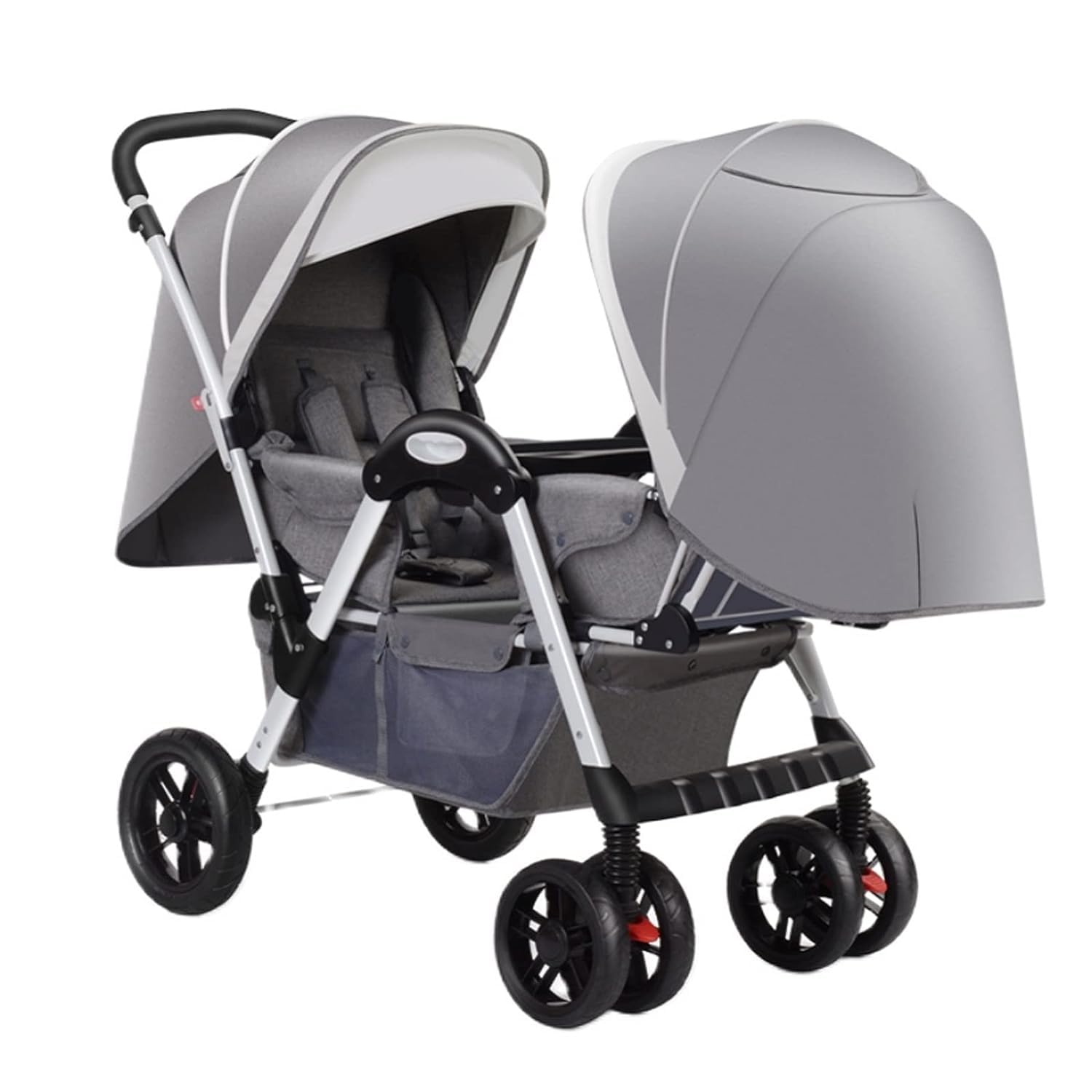 Landaus Poussette Twins Poussette compacte Poussette Dossier réglable Auvent Landau Transport Commodité Poussette nouveau-né Poussette pliable de voyage Poussettes combinées