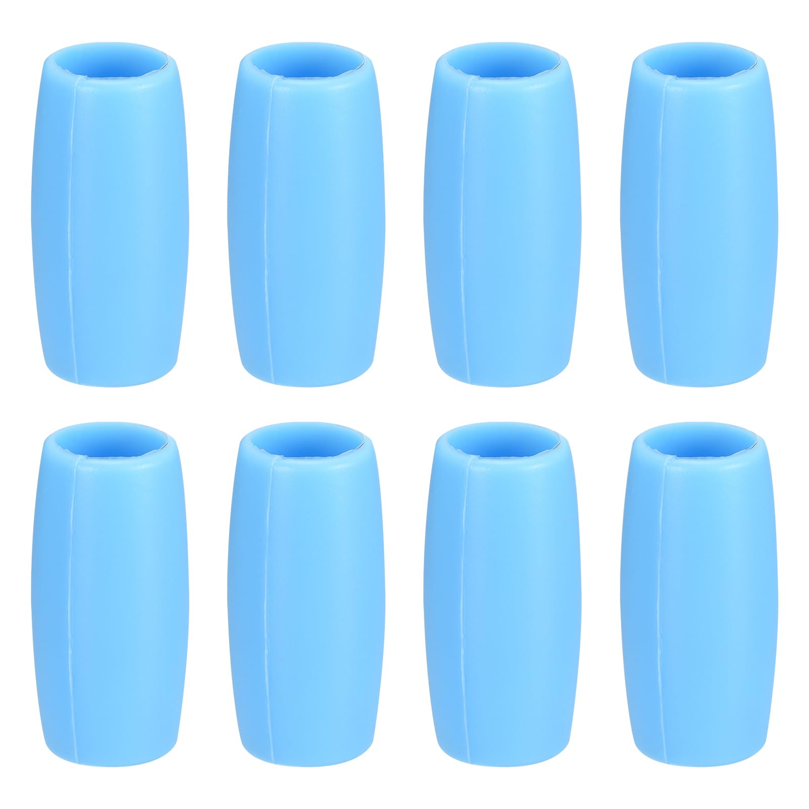 Lot de 8 embouts de paille en silicone bleu clair pour pailles inox 12mm