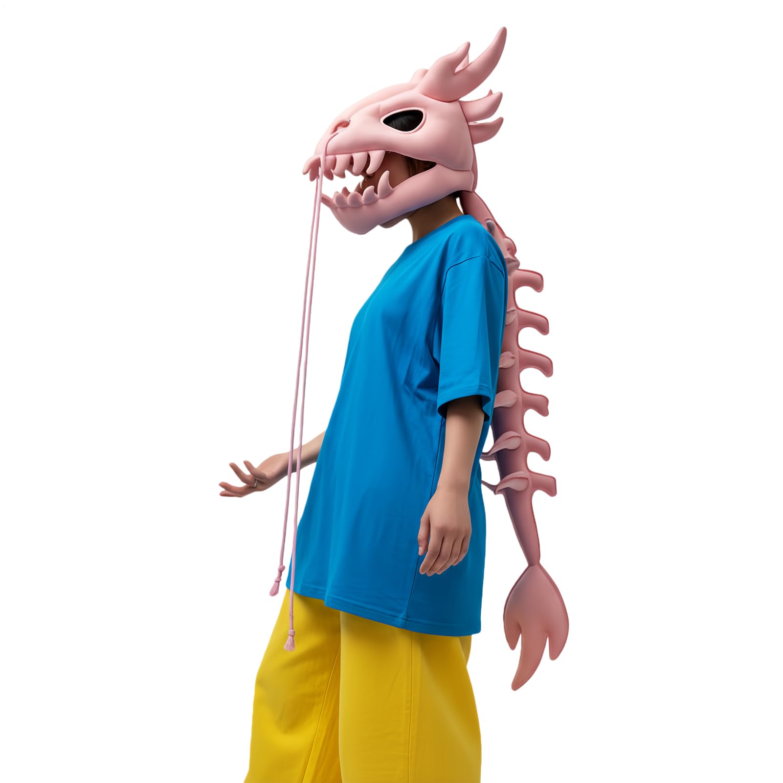 Kostium zwierzęcy szkieletu dinozaura | 3D czaszka strój kręgosłupa, realistyczny i przenośny strój dinozaura dla dorosłych - na Halloween i imprezę kostiumową dla dorosłych