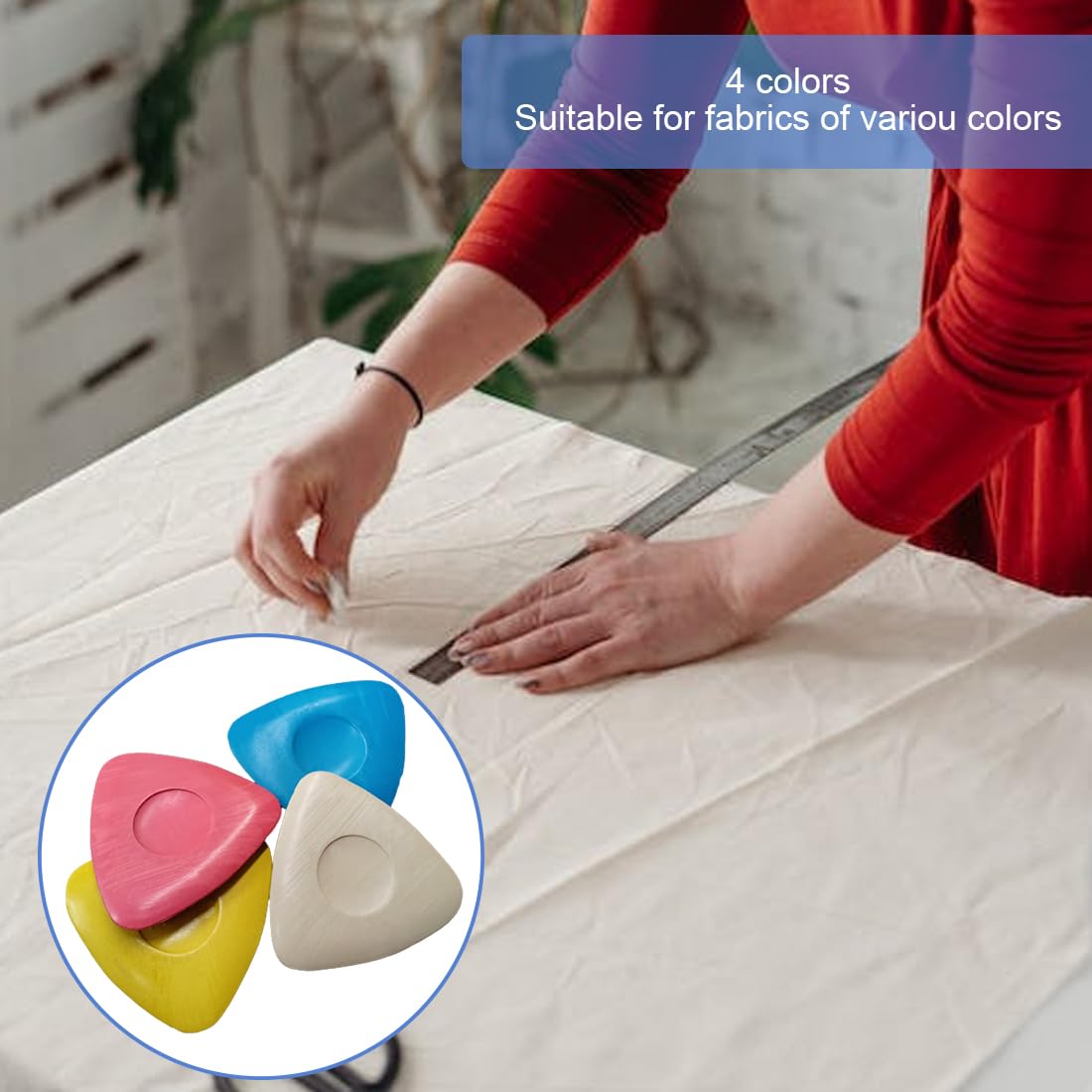Gesso Da Sarta FlyWave - 4 Pezzi Colorati Per Marcare Tessuti E Pelli - Foto 8